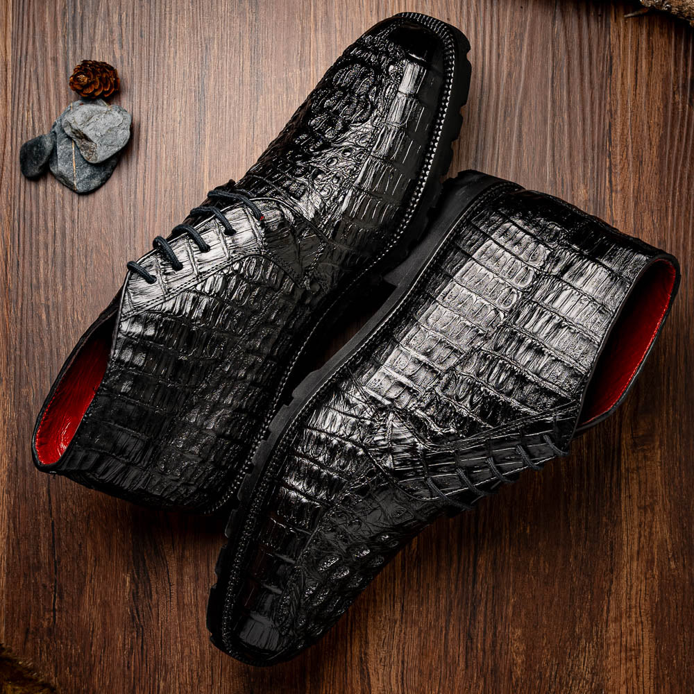 Marco Di Milano Genuine Caiman Crocodile Chukka Boot Martinelli Black