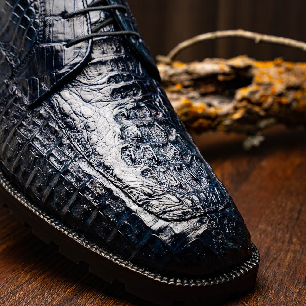 Marco Di Milano Genuine Caiman Crocodile Chukka Boot Martinelli Navy