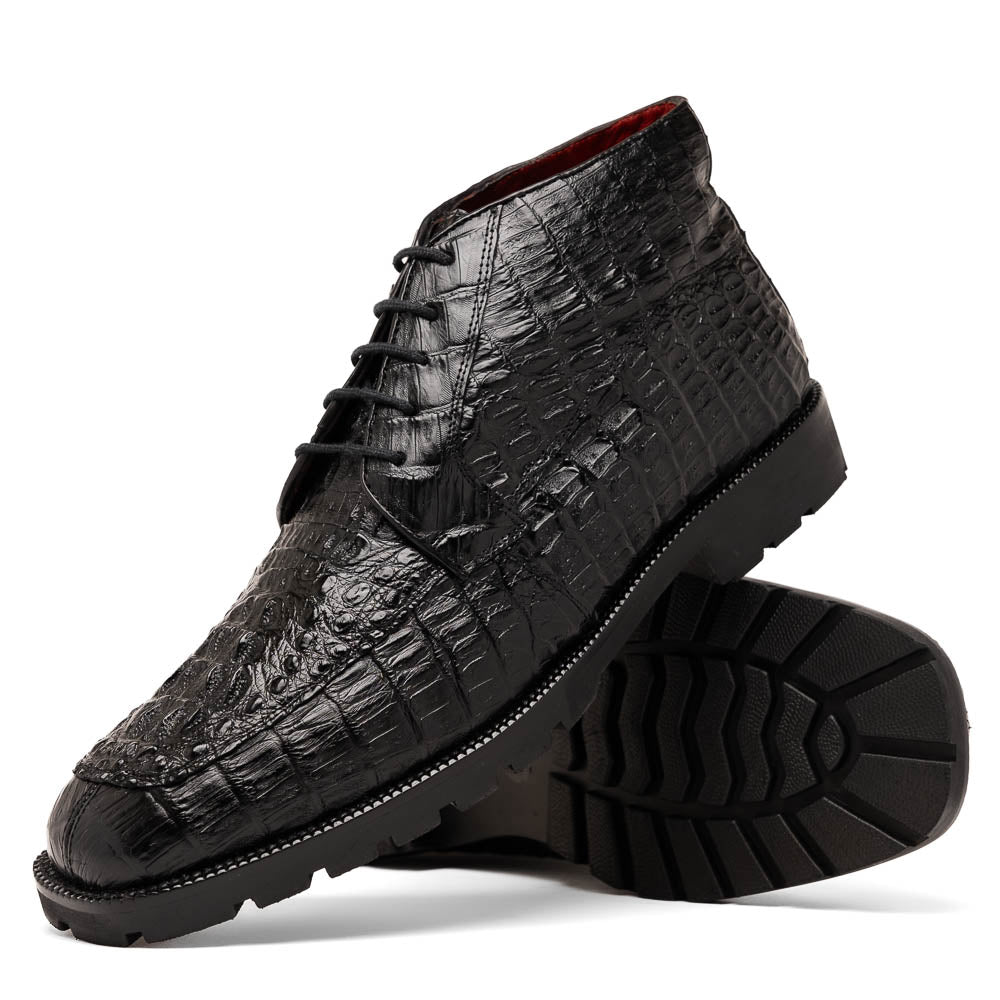 Marco Di Milano Genuine Caiman Crocodile Chukka Boot Martinelli Black