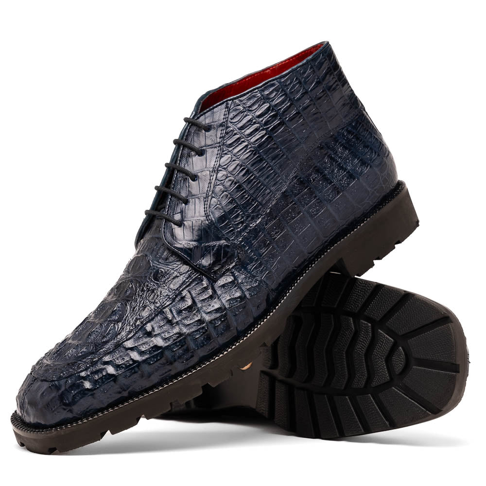 Marco Di Milano Genuine Caiman Crocodile Chukka Boot Martinelli Navy