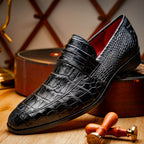 Matteo Genuine Alligator Slip-On Loafer Black