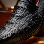 Matteo Genuine Alligator Slip-On Loafer Black