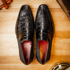 Matteo Genuine Alligator Slip-On Loafer Black