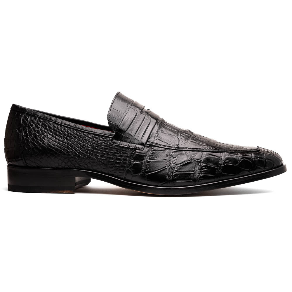 Matteo Genuine Alligator Slip-On Loafer Black