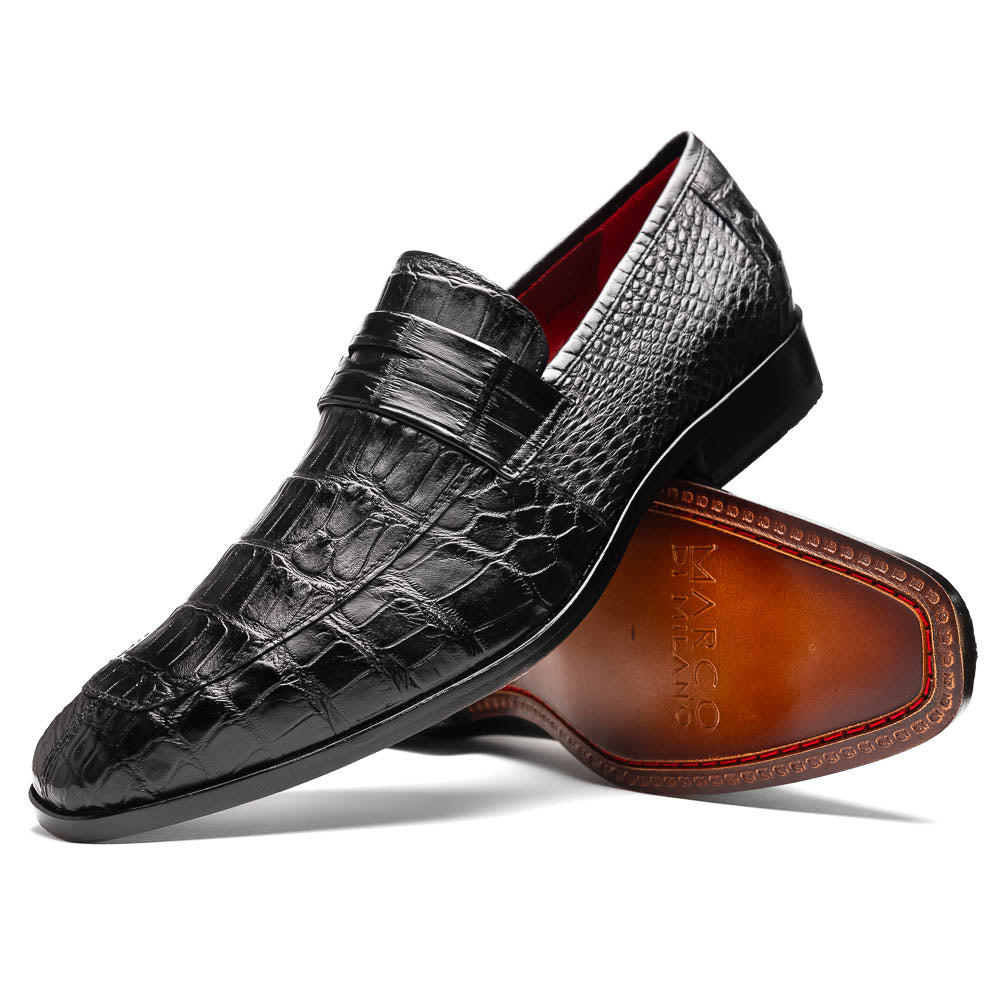 Matteo Genuine Alligator Slip-On Loafer Black