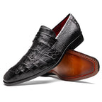 Matteo Genuine Alligator Slip-On Loafer Black