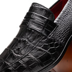Matteo Genuine Alligator Slip-On Loafer Black