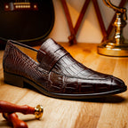 Men's Shoes Matteo  Genuine Alligator Slip-On Loafer Brown