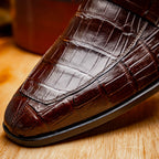 Men's Shoes Matteo  Genuine Alligator Slip-On Loafer Brown