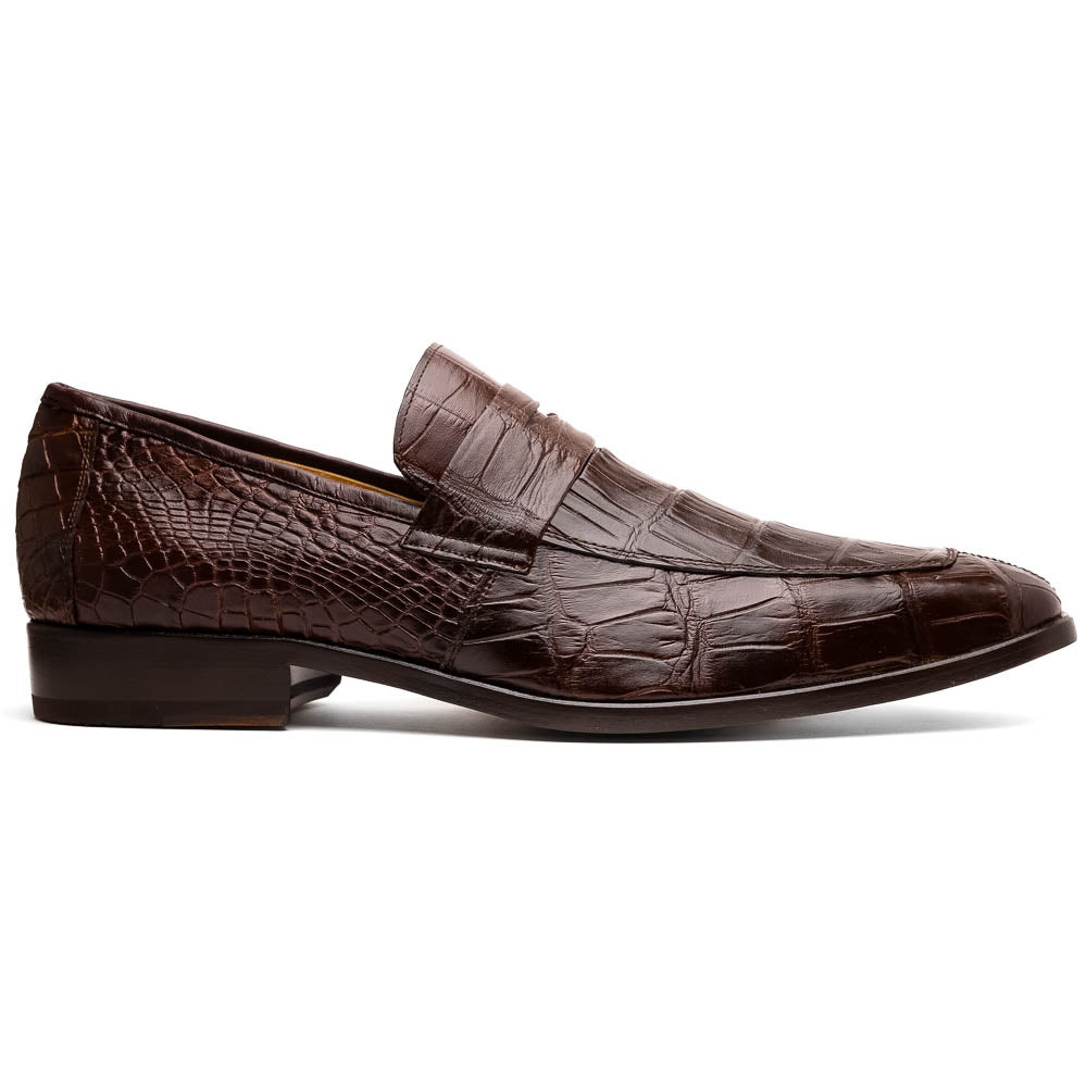 Men's Shoes Matteo  Genuine Alligator Slip-On Loafer Brown