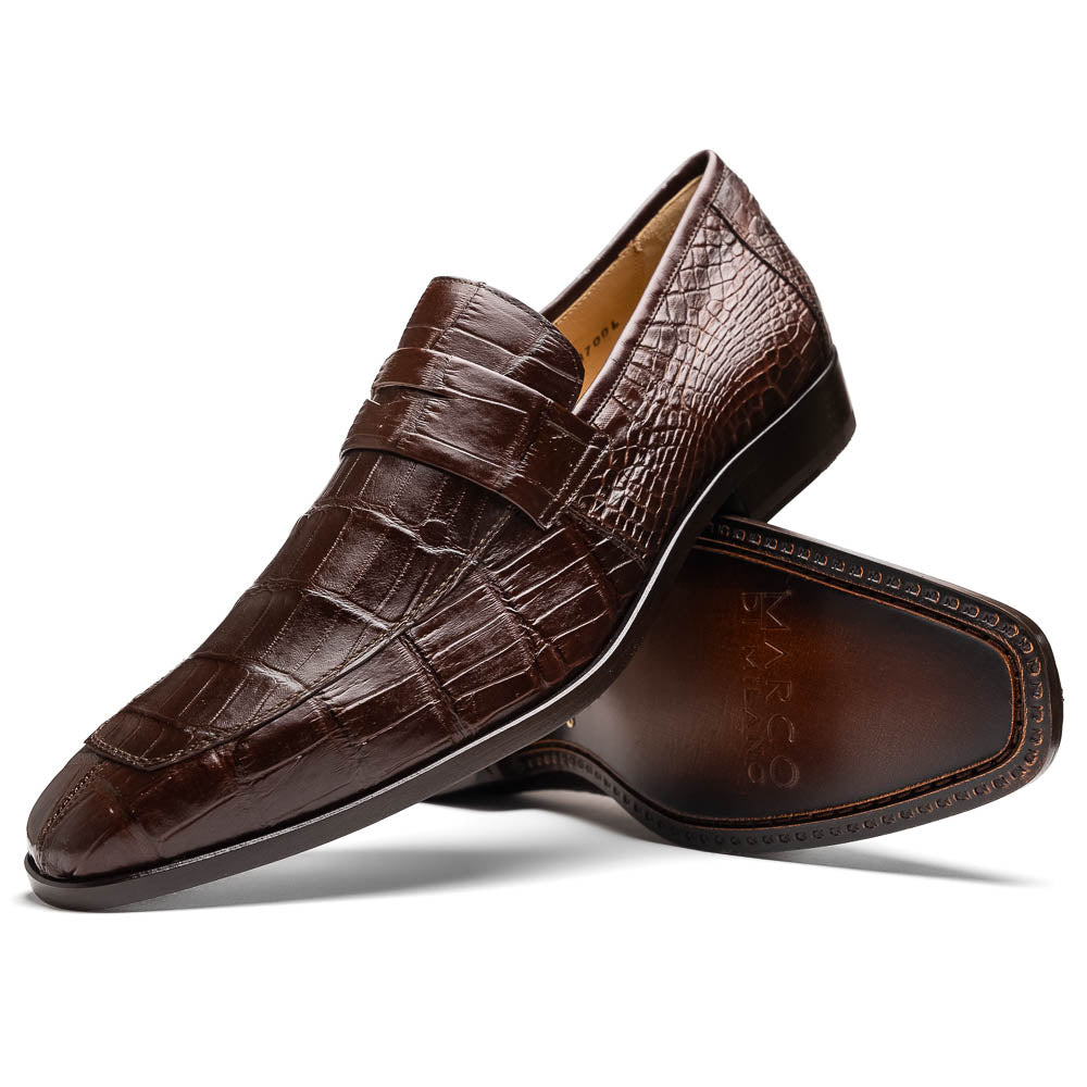 Men's Shoes Matteo  Genuine Alligator Slip-On Loafer Brown