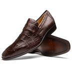 Men's Shoes Matteo  Genuine Alligator Slip-On Loafer Brown