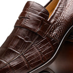 Men's Shoes Matteo  Genuine Alligator Slip-On Loafer Brown
