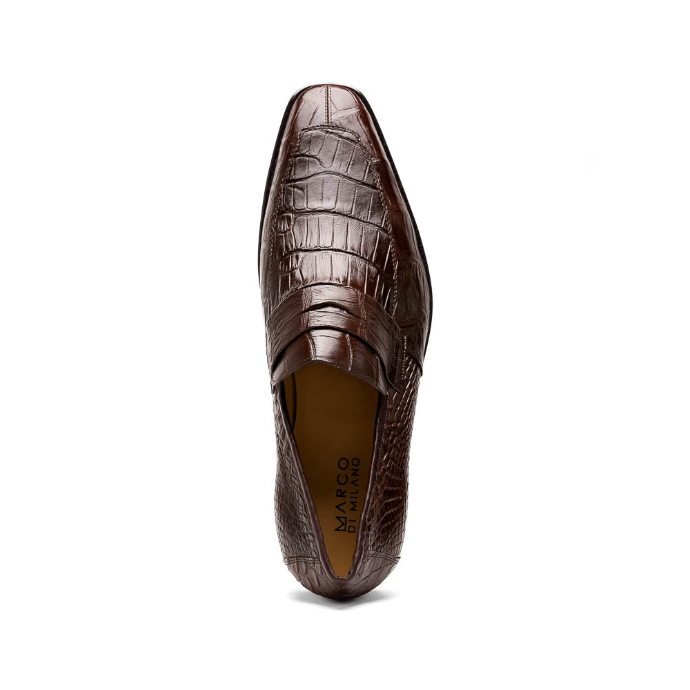 Men's Shoes Matteo  Genuine Alligator Slip-On Loafer Brown