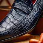 Men's Shoes MATTEO  Genuine Alligator Slip-On Loafer Navy