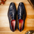 Men's Shoes MATTEO  Genuine Alligator Slip-On Loafer Navy