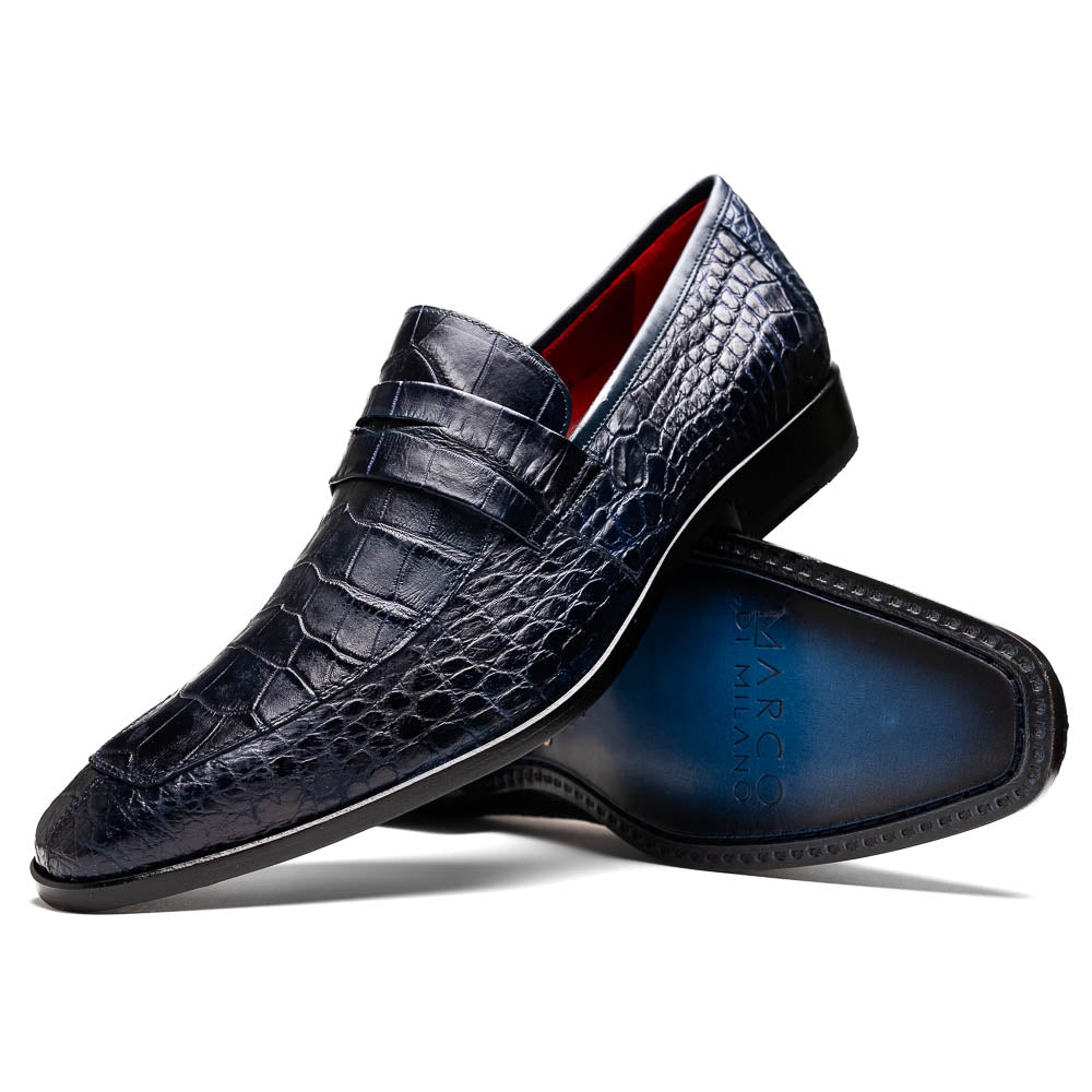 Men's Shoes MATTEO  Genuine Alligator Slip-On Loafer Navy