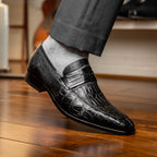 Matteo Genuine Alligator Slip-On Loafer Black