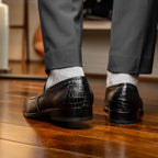 Matteo Genuine Alligator Slip-On Loafer Black