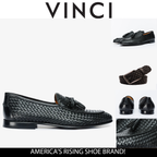 The Mclean Shoe Black Leather Woven Tassel Loafer Men  Shoe