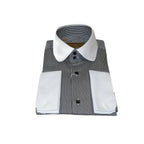 Men 100% Cotton Dress Shirt CIERO MONTERO Turkey 1A99 - 01 White Black Slim Fit - J.Valintin Men's Wear Legend - 101027
