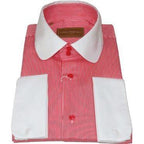 Men 100% Cotton Dress Shirt CIERO MONTERO Turkey 1A99 - 53 White Red Slim Fit - J.Valintin Men's Wear Legend - 101031