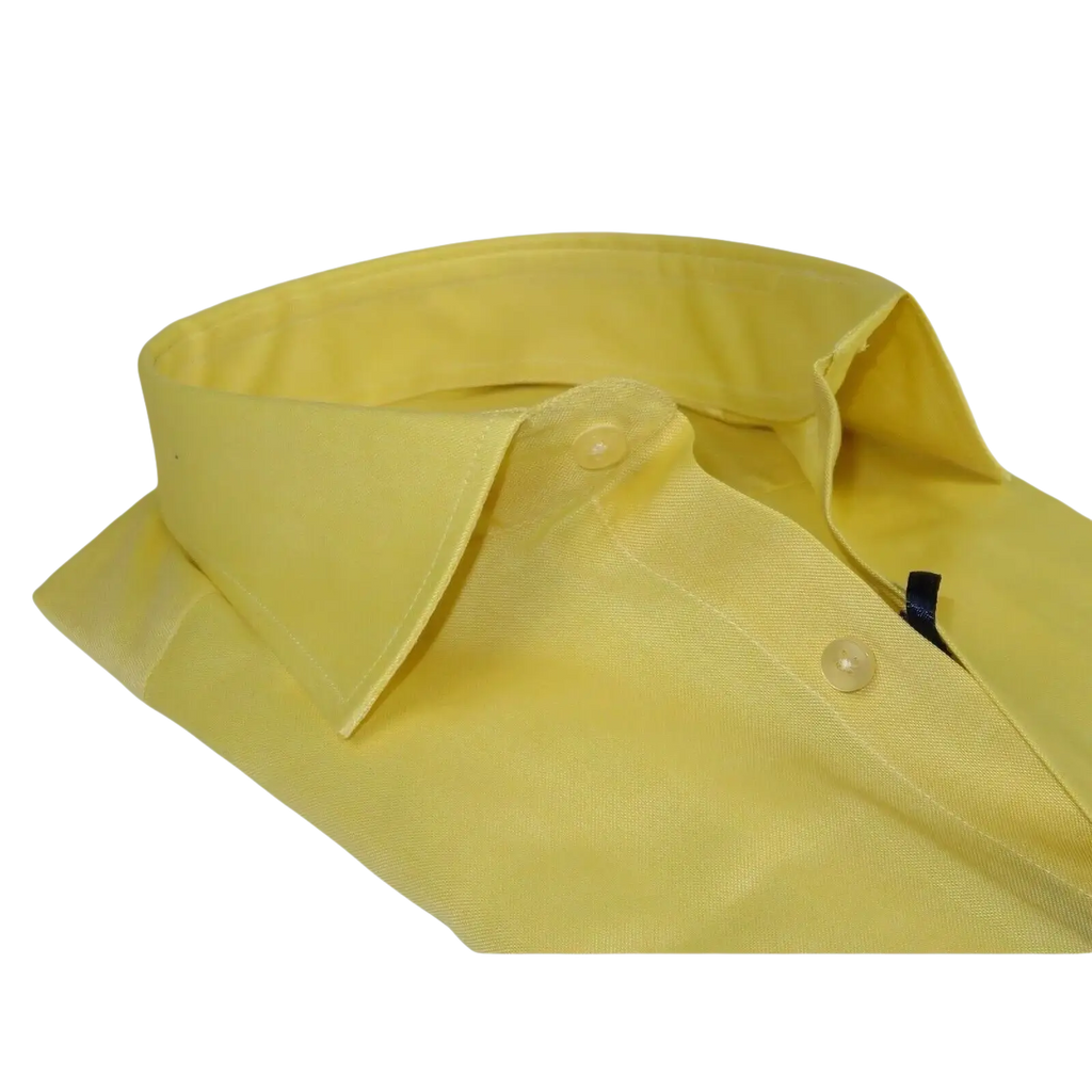 Men 100% Cotton Oxford Shirt Manschett by Quesste Turkey Slim Fit 4029 - 11 Yellow - J.Valintin Men's Wear Legend - 96859