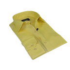 Men 100% Cotton Oxford Shirt Manschett by Quesste Turkey Slim Fit 4029 - 11 Yellow - J.Valintin Men's Wear Legend - 96859