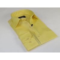 Men 100% Cotton Oxford Shirt Manschett by Quesste Turkey Slim Fit 4029 - 11 Yellow - J.Valintin Men's Wear Legend - 96859