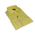 Men 100% Cotton Oxford Shirt Manschett by Quesste Turkey Slim Fit 4029 - 11 Yellow - J.Valintin Men's Wear Legend - 96859