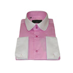 Men 100% Cotton Shirt CIERO MONTERO Turkey #STN 05 Pink/White Collar Slim Fit - J.Valintin Men's Wear Legend - 101051
