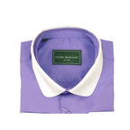 Men 100% Cotton Shirt CIERO MONTERO Turkey #STN 240 Purple/White Collar Slim Fit - J.Valintin Men's Wear Legend - 101039