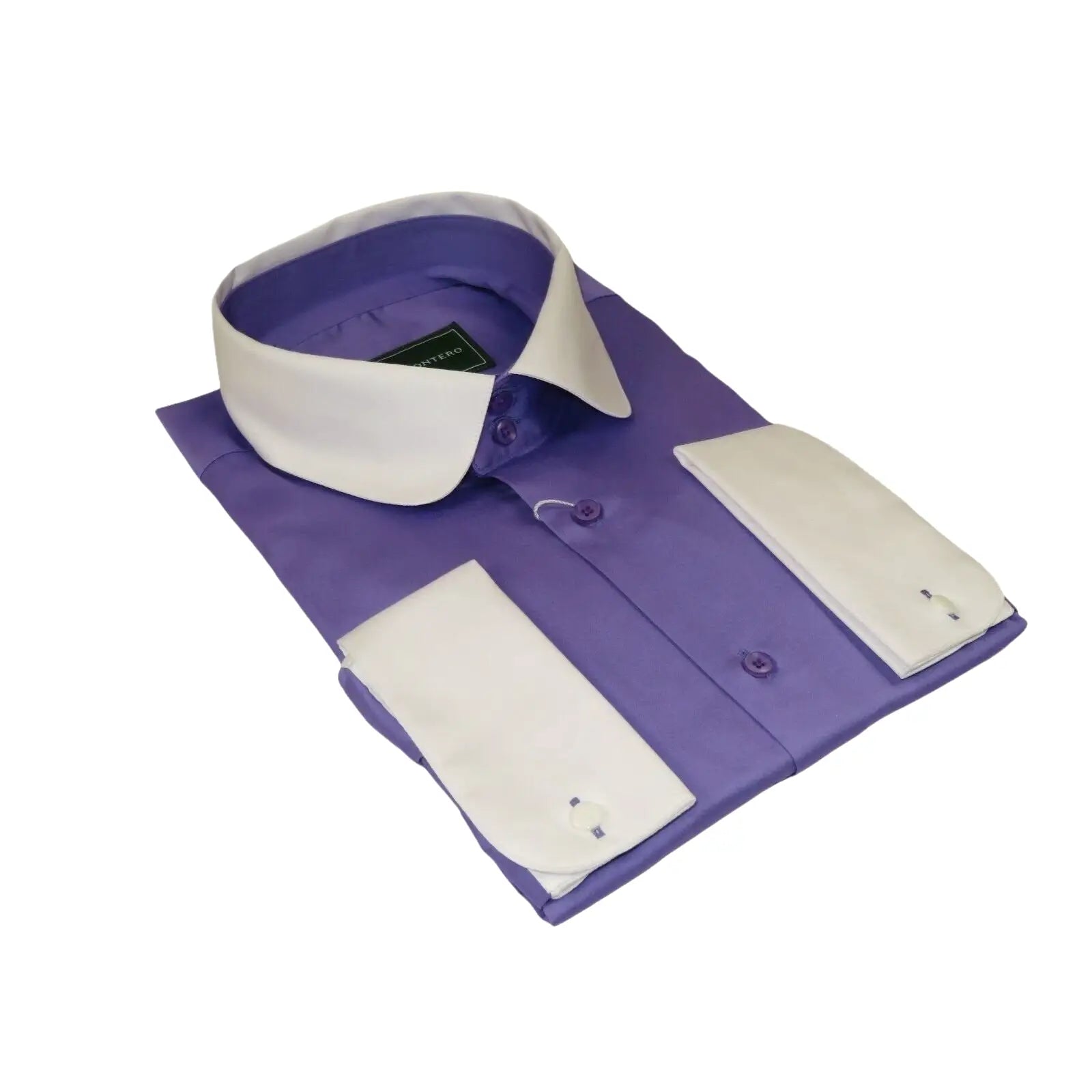 Men 100% Cotton Shirt CIERO MONTERO Turkey #STN 240 Purple/White Collar Slim Fit - J.Valintin Men's Wear Legend - 101039