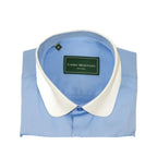 Men 100% Cotton Shirt CIERO MONTERO Turkey #STN 258 Blue/White Collar Slim Fit - J.Valintin Men's Wear Legend - 101047