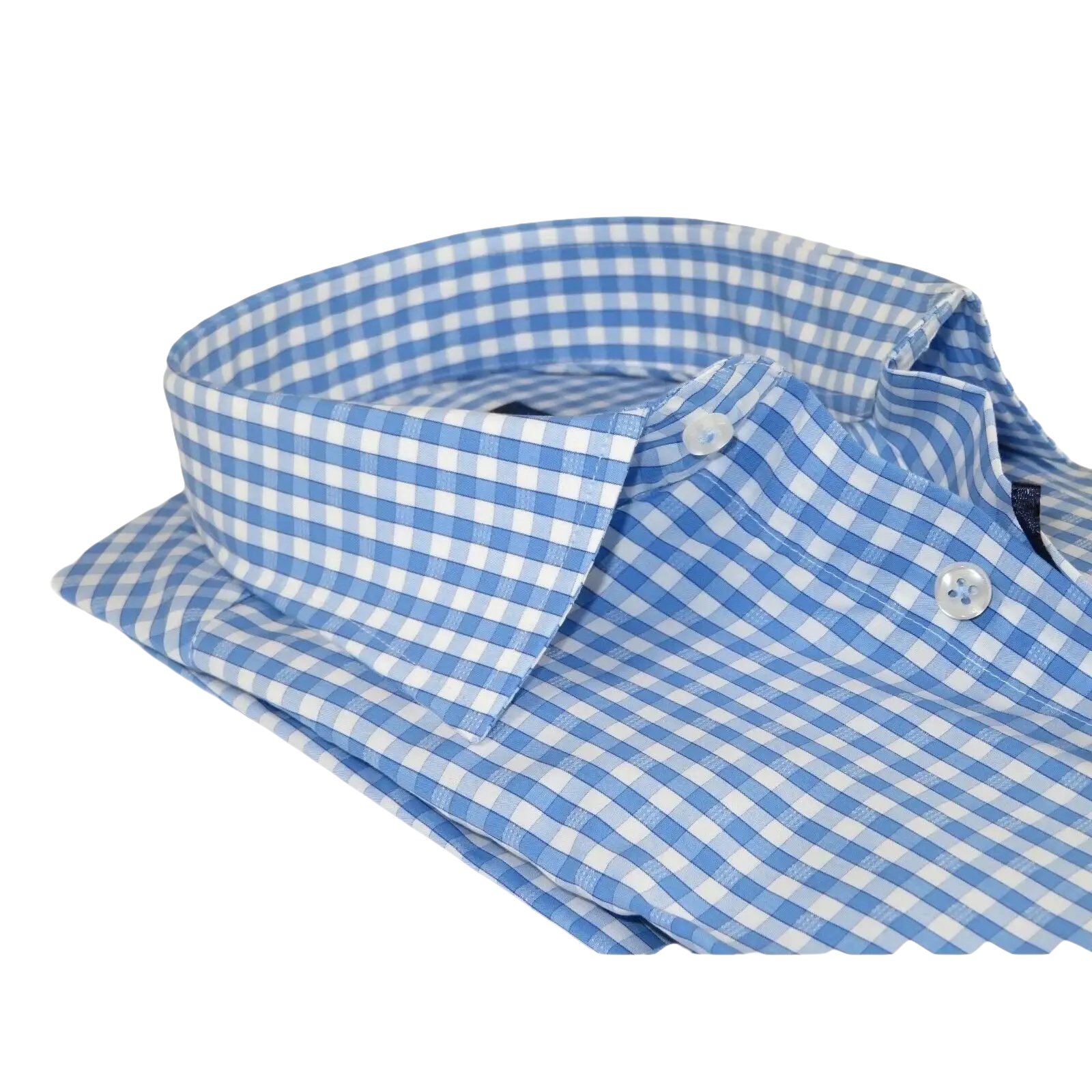 Men 100% Cotton Shirt Manschett Quesste Turkey Slim Fit 6012 - 02 Sky Blue Checker - J.Valintin Men's Wear Legend - 96879
