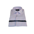 Men 100% Cotton Shirt Manschett Quesste Turkey Slim Fit 6019 - 01 Pink Checkers - J.Valintin Men's Wear Legend - 96889