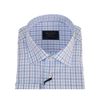 Men 100% Cotton Shirt Manschett Quesste Turkey Slim Fit 6019 - 02 Lilac Checkers - J.Valintin Men's Wear Legend - 96895