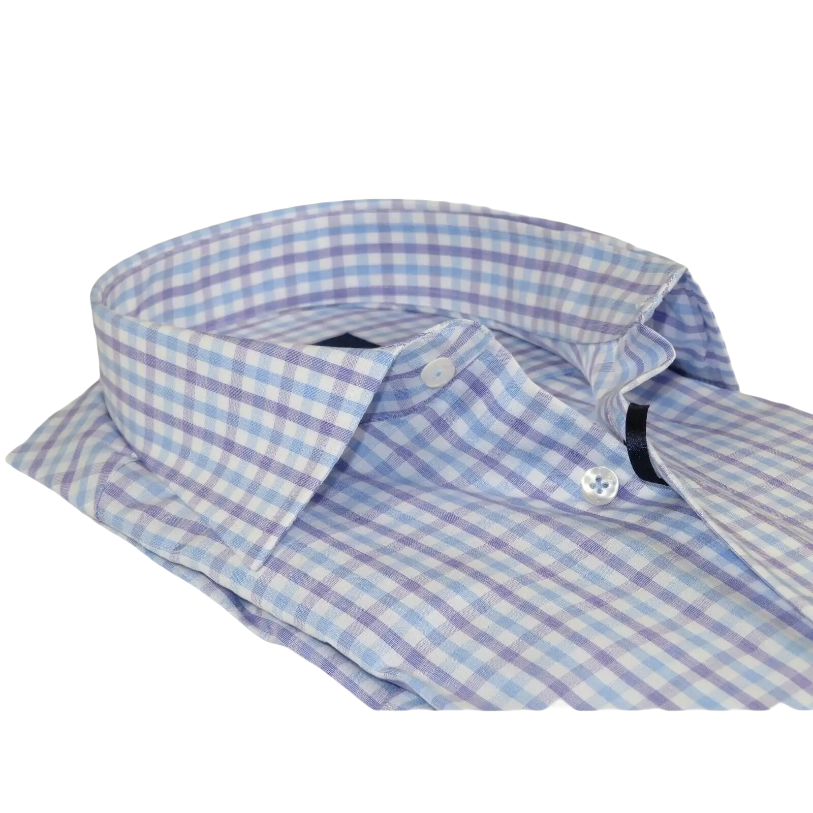 Men 100% Cotton Shirt Manschett Quesste Turkey Slim Fit 6019 - 02 Lilac Checkers - J.Valintin Men's Wear Legend - 96895