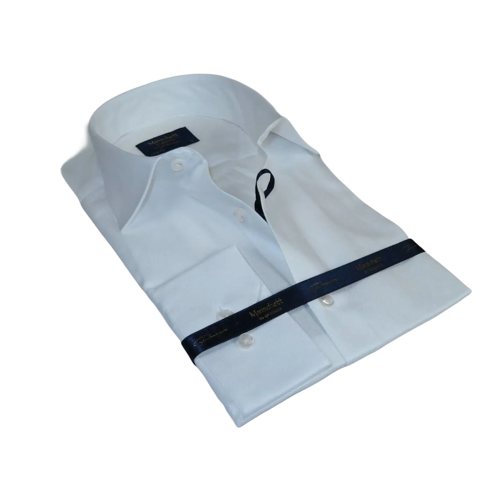 Men 100% Cotton Shirt Manschett Quesste Turkey Slim Fit 6040 - 01 White Pin dot - J.Valintin Men's Wear Legend - 96900
