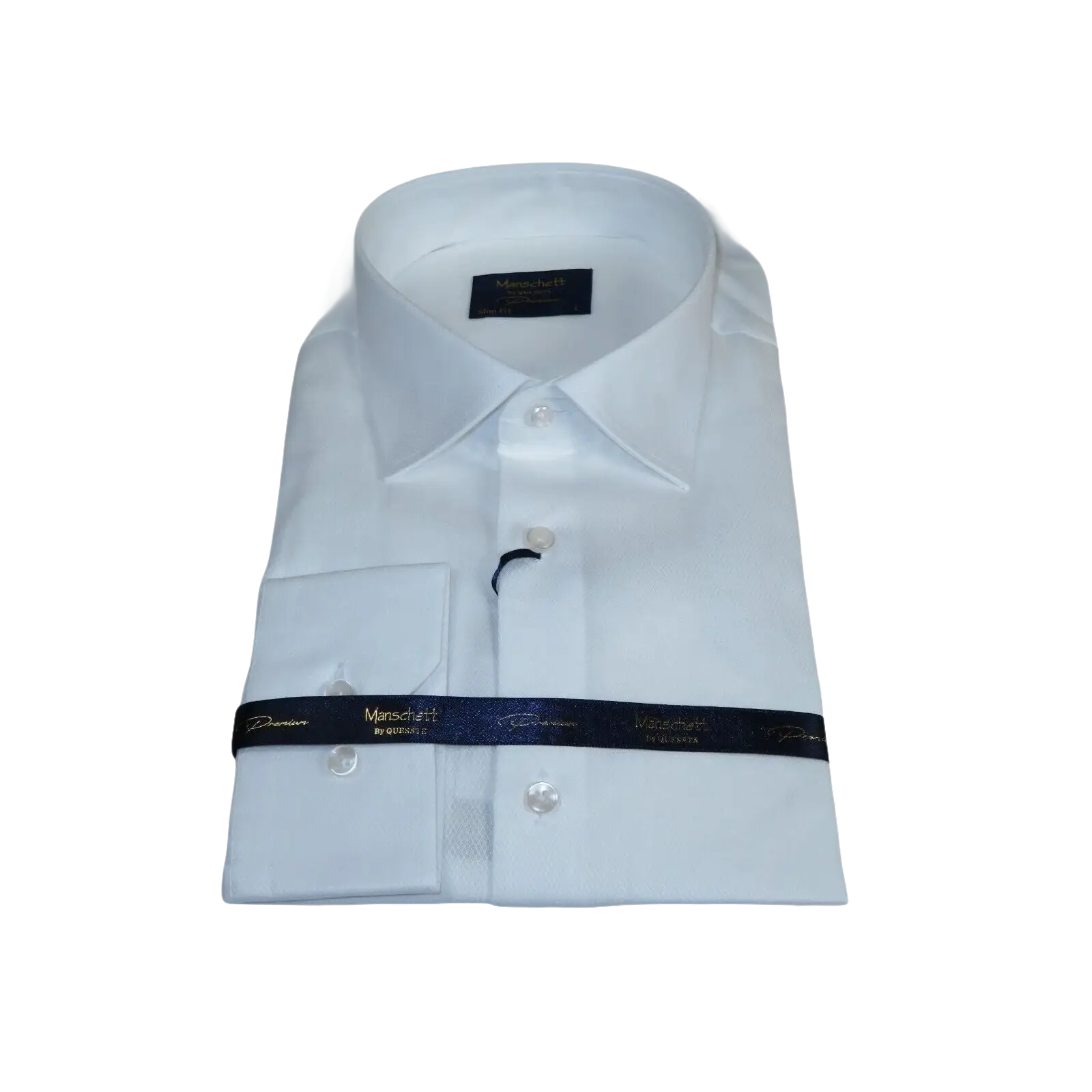 Men 100% Cotton Shirt Manschett Quesste Turkey Slim Fit 6040 - 01 White Pin dot - J.Valintin Men's Wear Legend - 96900