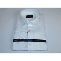 Men 100% Cotton Shirt Manschett Quesste Turkey Slim Fit 6040 - 01 White Pin dot - J.Valintin Men's Wear Legend - 96900