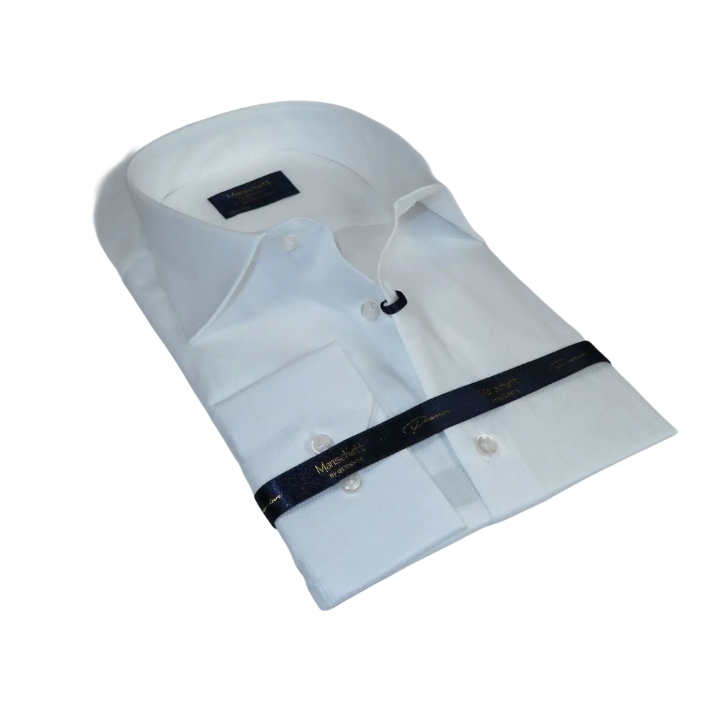 Men 100% Cotton Shirt Manschett Quesste Turkey Slim Fit 6040 - 01 White Pin dot - J.Valintin Men's Wear Legend - 96900