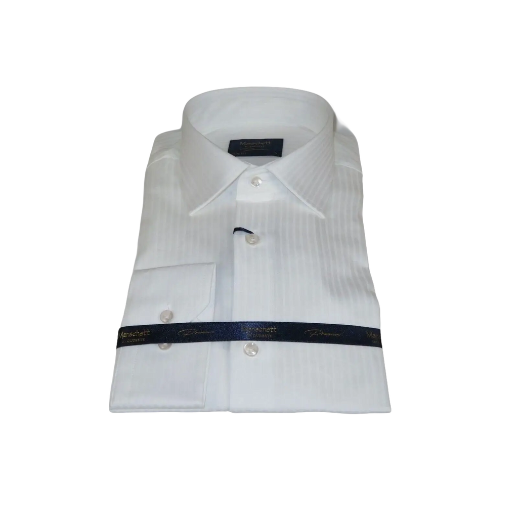 Men 100% Cotton Shirt Manschett Quesste Turkey Slim Fit 6047 - 01 White Fancy - J.Valintin Men's Wear Legend - 96920