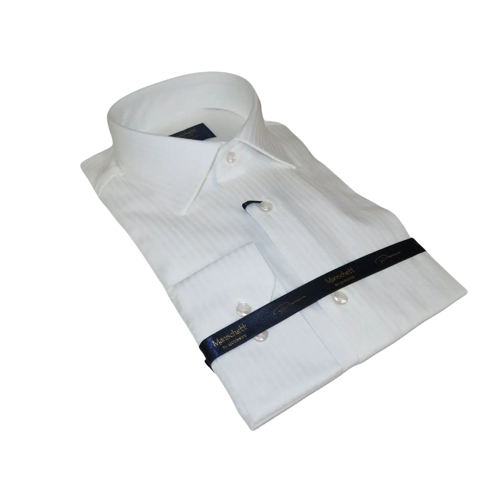 Men 100% Cotton Shirt Manschett Quesste Turkey Slim Fit 6047 - 01 White Fancy - J.Valintin Men's Wear Legend - 96920