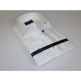 Men 100% Cotton Shirt Manschett Quesste Turkey Slim Fit 6048 - 02 White Fancy - J.Valintin Men's Wear Legend - 96925