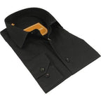 Men 100% Cotton Sport Shirt CIERO MONTERO Turkey Dress/Casual #18047 - 015 Black - J.Valintin Men's Wear Legend - 101091