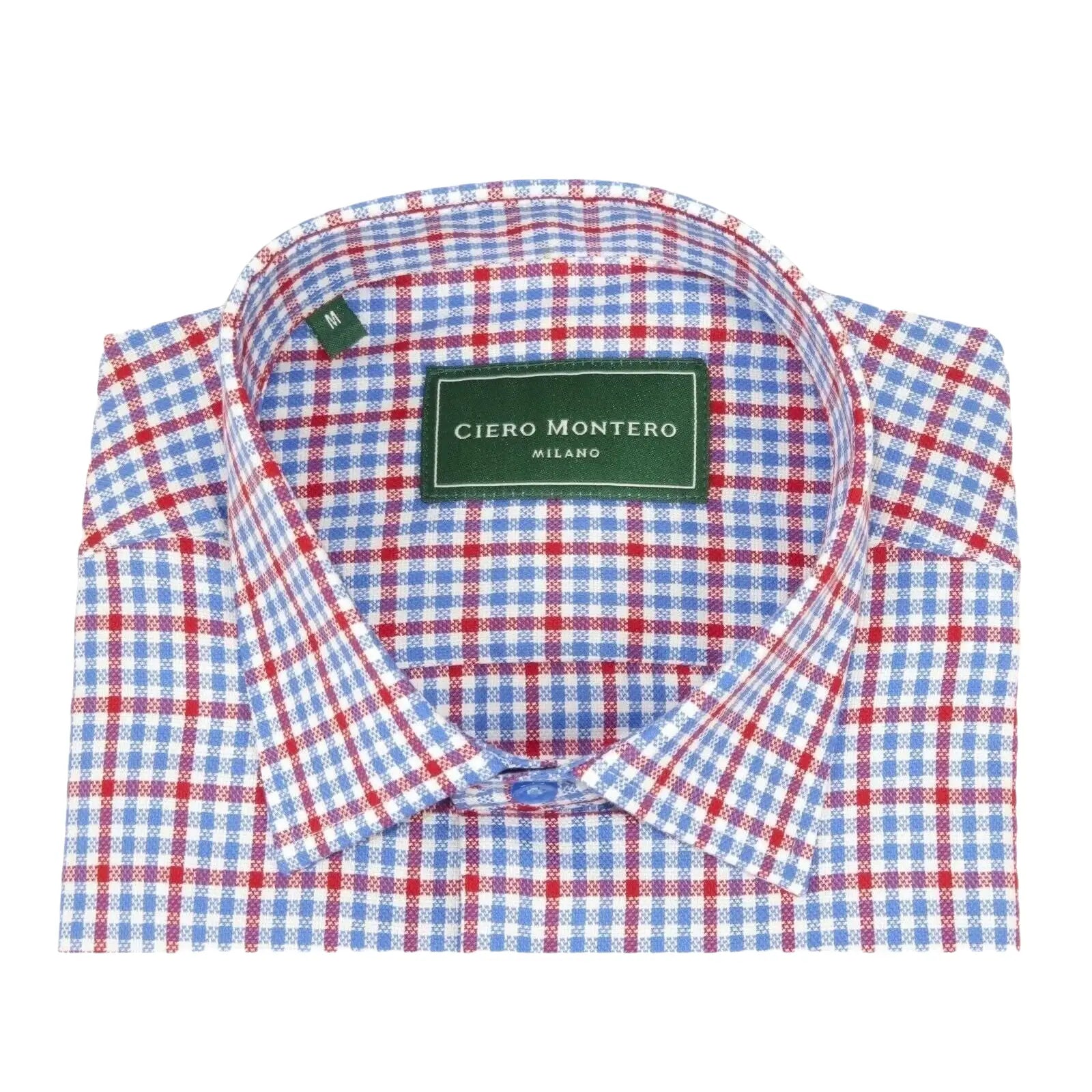 Men 100% Cotton Sport Shirt CIERO MONTERO Turkey Dress/Casual #9065 - 01 Blue/red - J.Valintin Men's Wear Legend - 101105