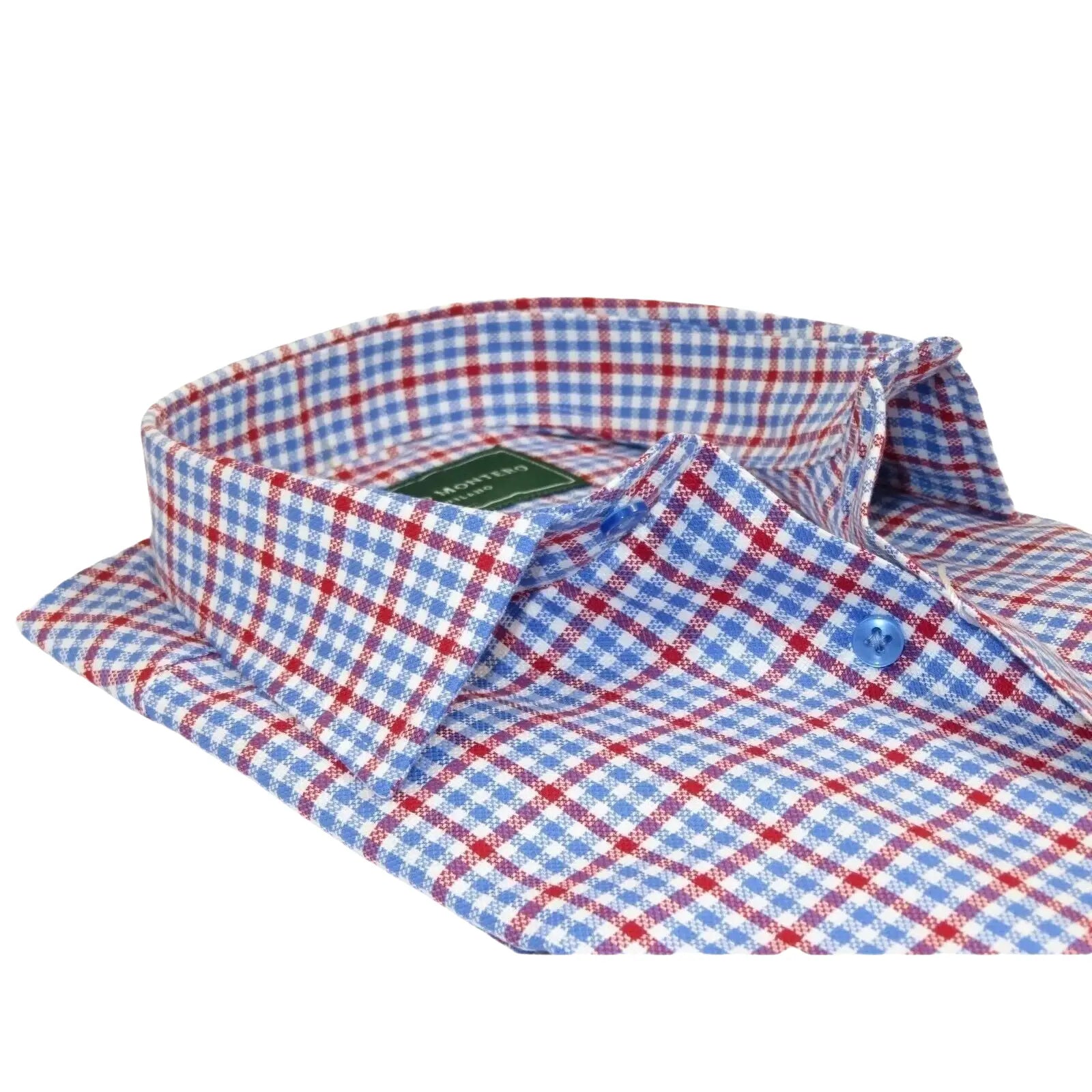 Men 100% Cotton Sport Shirt CIERO MONTERO Turkey Dress/Casual #9065 - 01 Blue/red - J.Valintin Men's Wear Legend - 101105
