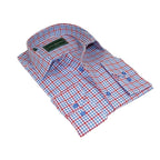 Men 100% Cotton Sport Shirt CIERO MONTERO Turkey Dress/Casual #9065 - 01 Blue/red - J.Valintin Men's Wear Legend - 101105