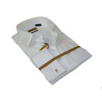 Men 100% Egyptian Cotton Shirt French Cuffs Wrinkle Resistance ENZO 71402 White - J.Valintin Men's Wear Legend - 9758